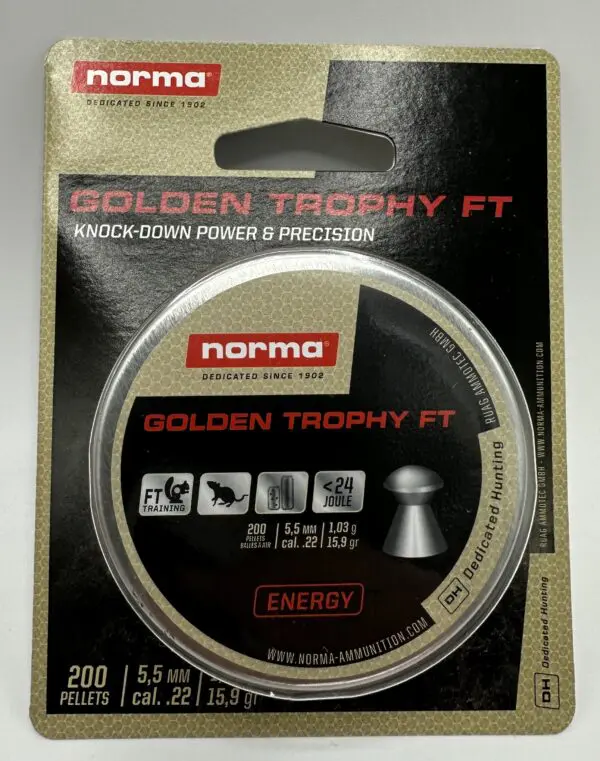 Norma 5.5mm (22 Cal) 15.9gr Golden Trophy FT