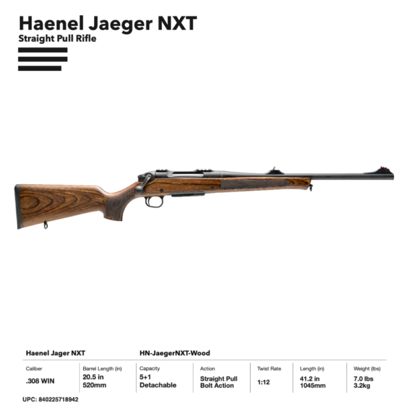 Haenel Jaeger NXT Straight Pull Rifle - 308 Winchester