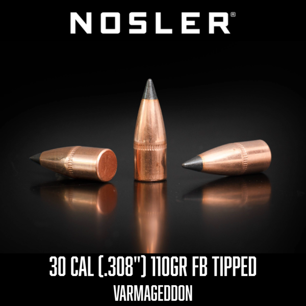 Nosler 30 Cal (.308") 110gr FB Tipped Varmageddon