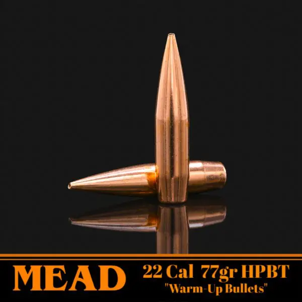 Mead 22 Cal (.224") 77gr HPBT "Warm-up" Bullets - 250 ct