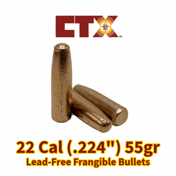 CTX 22 Cal (.224") 55gr Lead-Free Frangible Bullets - 250 ct