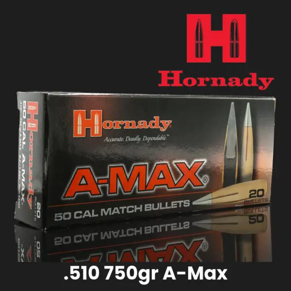 Hornady 50 BMG (.510") 750gr A-MAX Bullets - 20ct Box