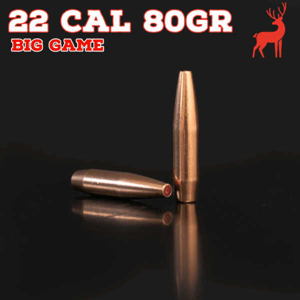 22 Cal (.224") 80gr Bullets - Big Game (seconds) - 250 ct