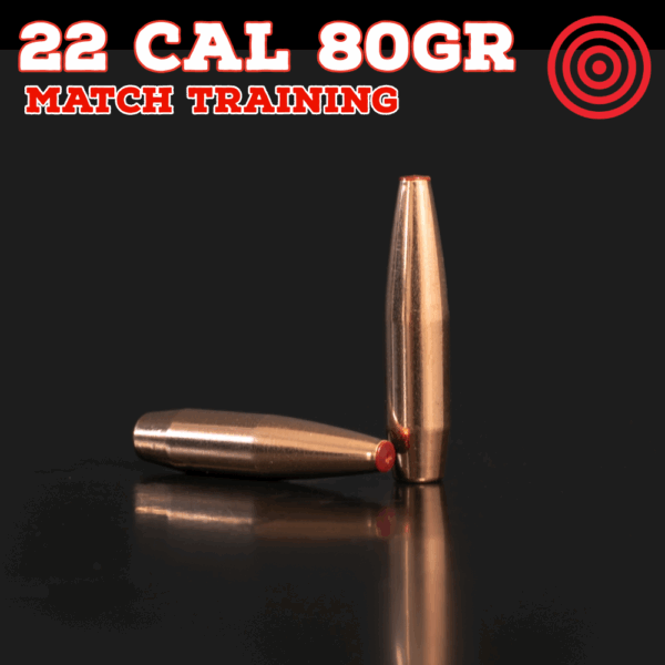 22 Cal (.224") 80gr Bullets - Match Training (seconds) - 250 ct