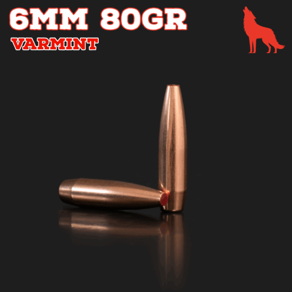 6mm (.243") 80gr Bullets - Varmint (seconds) - 250 ct