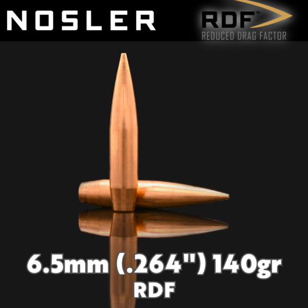 Nosler 6.5mm (.264") 140gr RDF HPBT Bullets - 250 ct