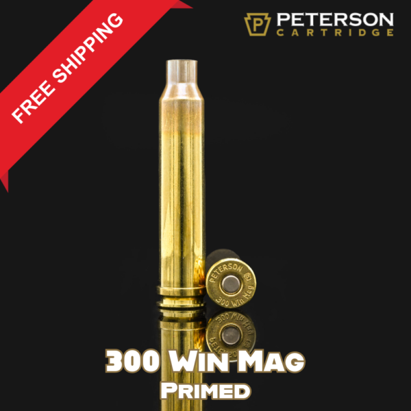 New Primed Peterson 300 Win Mag Brass - 100 ct