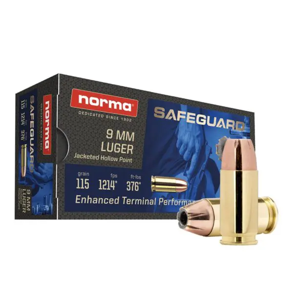 Norma 9mm 115gr JHP Safeguard Ammo