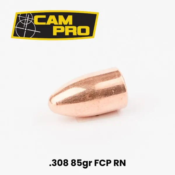 CAMPRO 30 Cal (.308") 85gr Full Copper Plated Round Nose Bullets - 500ct