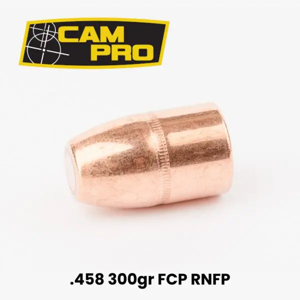 CAMPRO 458 Cal (.458") 300gr Full Copper Plated Round Nose Flat Point Bullets - 250ct
