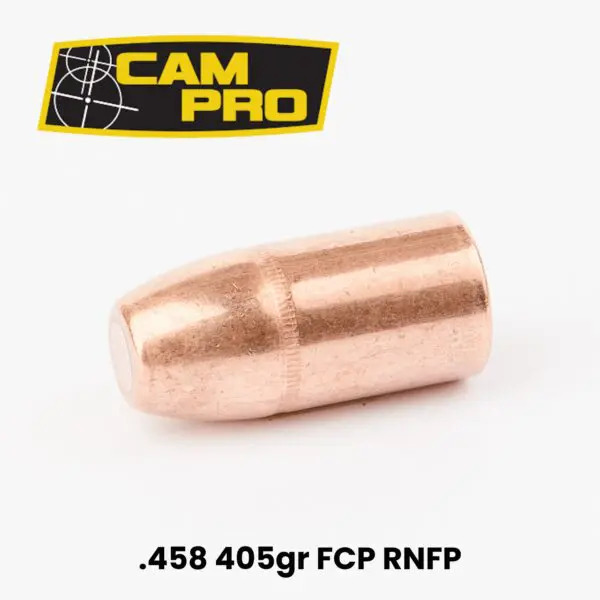 CAMPRO 458 Cal (.458") 405gr Full Copper Plated Round Nose Flat Point Bullets- 250ct