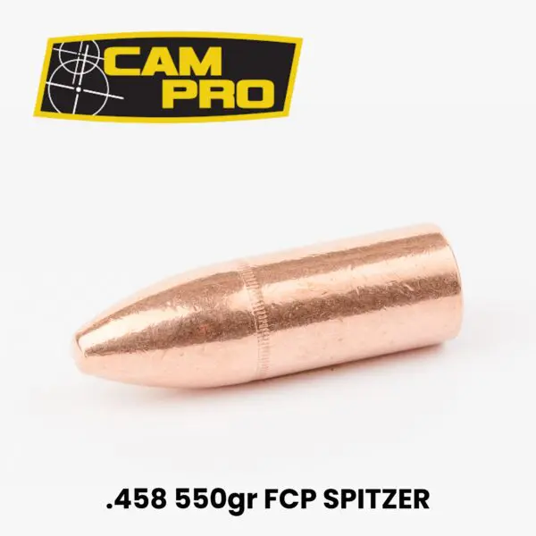CAMPRO 458 Cal (.458") 550gr Full Copper Plated Spitzer Bullets - 250ct