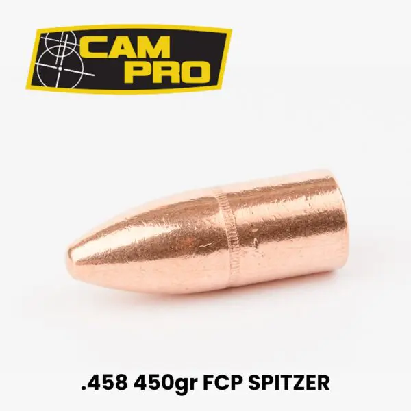 CAMPRO 458 Cal (.458") 450gr Full Copper Plated Spitzer Bullets - 250ct