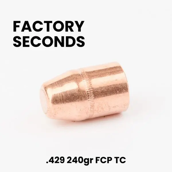 FACTORY SECONDS .44 Cal (.429") 240gr Full Copper Plated Truncated Cone Bullets- 500ct