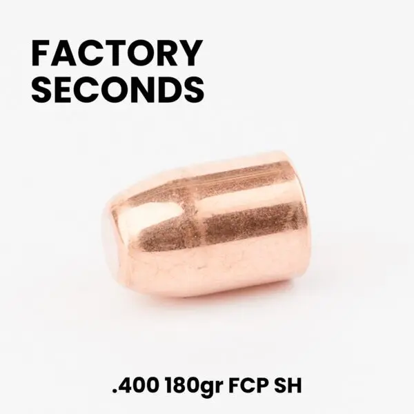 FACTORY SECONDS 10mm / .40 Cal (.400") 180gr Full Copper Plated Shoulder Bullets- 1,000ct