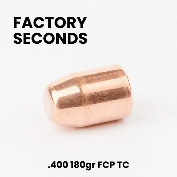 FACTORY SECONDS 10mm / .40 Cal (.400") 180gr Full Copper Plated Truncated Cone Bullets- 1,000ct