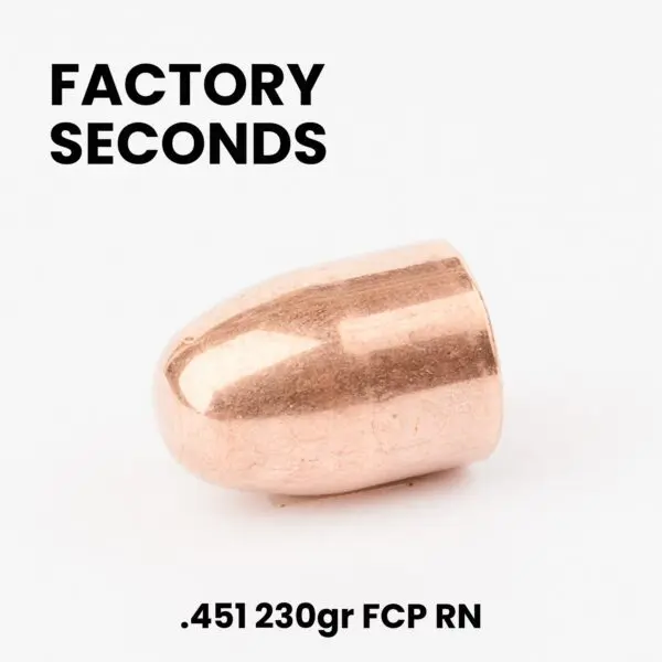 FACTORY SECONDS .45 Cal (.451") 230gr Full Copper Plated Round Nose Bullets- 500ct