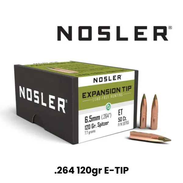 Nosler 6.5mm (.264") 120gr E-Tip (lead-free) - 50 ct box