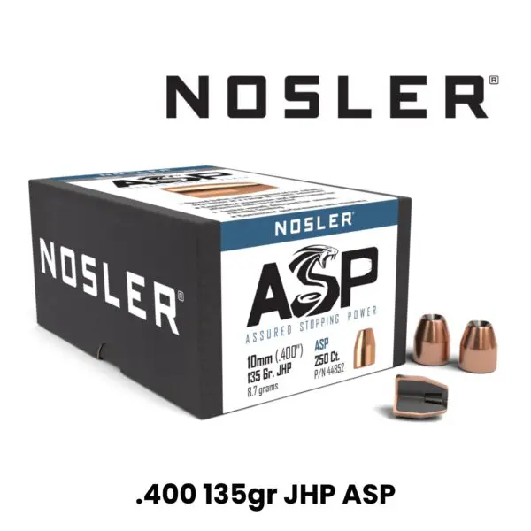 Nosler ASP 10mm (.400") 135gr JHP - 250 ct box