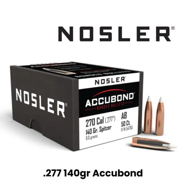 Nosler 270 Cal (.277″) 140gr SP AccuBond - 50ct