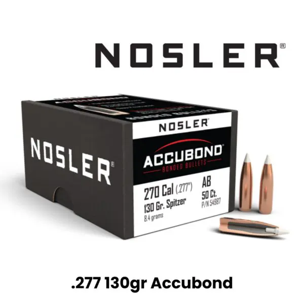 Nosler 270 Cal (.277″) 130gr SP AccuBond - 50ct