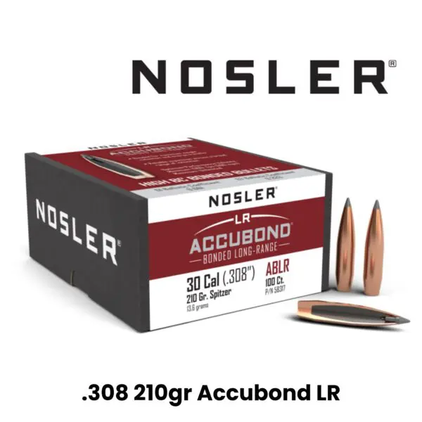 Nosler 30 Cal (.308″) 210gr SP AccuBond Long Range - 100ct