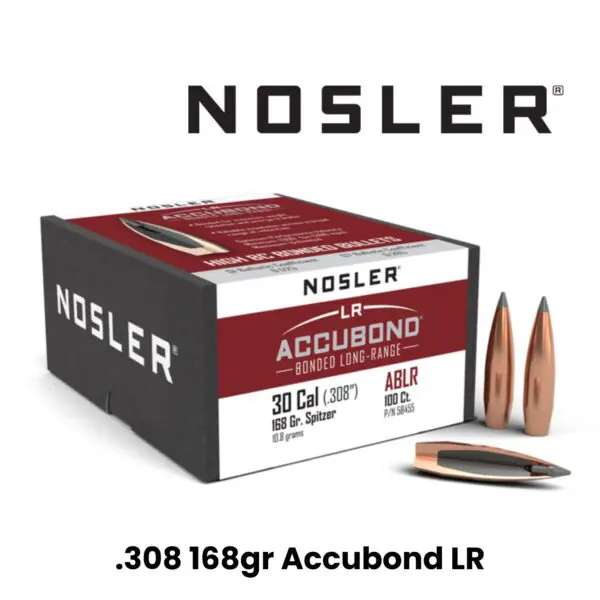 Nosler 30 Cal (.308″) 168gr SP AccuBond Long Range - 100ct