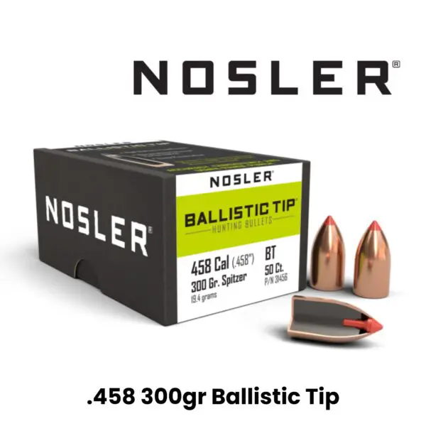 Nosler 458 Cal (.458″) 300gr SP Ballistic Tip - 50ct