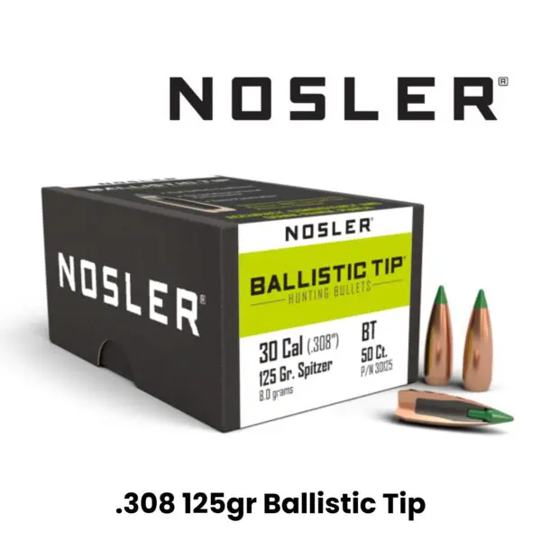 Nosler 30 Cal (.308″) 125gr SP Ballistic Tip - 50ct