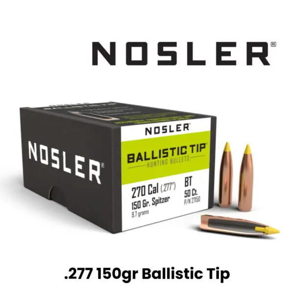 Nosler 270 Cal (.277″) 150gr SP Ballistic Tip - 50ct