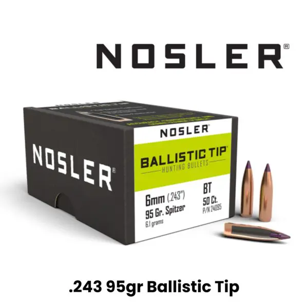 Nosler 6mm (.243″) 95gr SP Ballistic Tip - 50ct