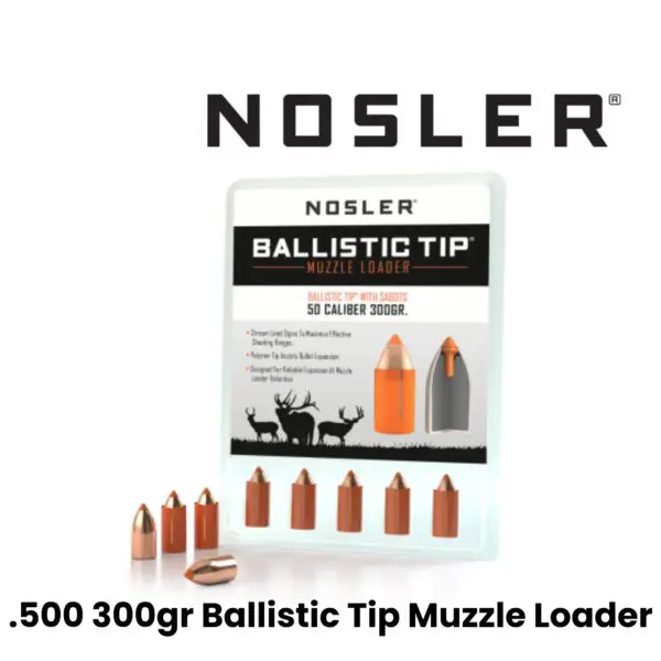 Nosler 50 Cal (.500″) 300gr SP Ballistic Tip Muzzle Loader - 15ct