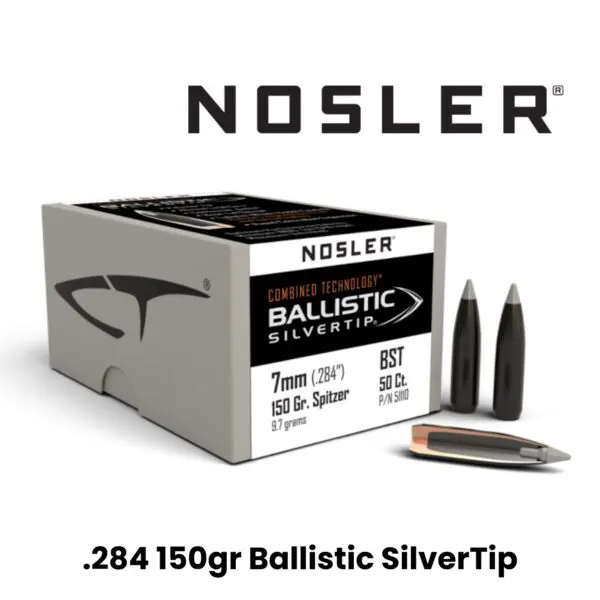 Nosler 7mm (.284″) 150gr SP Combined Technology Ballistic Silver Tip - 50ct