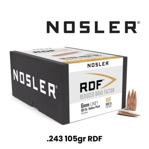 Nosler 6mm (.243") 105gr RDF Bullets - 500ct Box