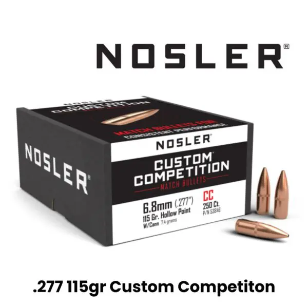 Nosler 6.8mm (.277″) 115gr HPBT Custom Competition - 250ct