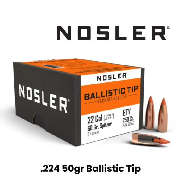 Nosler 22 Cal (.224″) 50gr SP Ballistic Tip - 250ct
