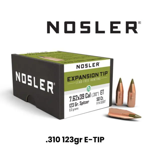 Nosler 7.62x39mm (.310″) 123gr SP BAND E-Tip (lead-free) - 50ct