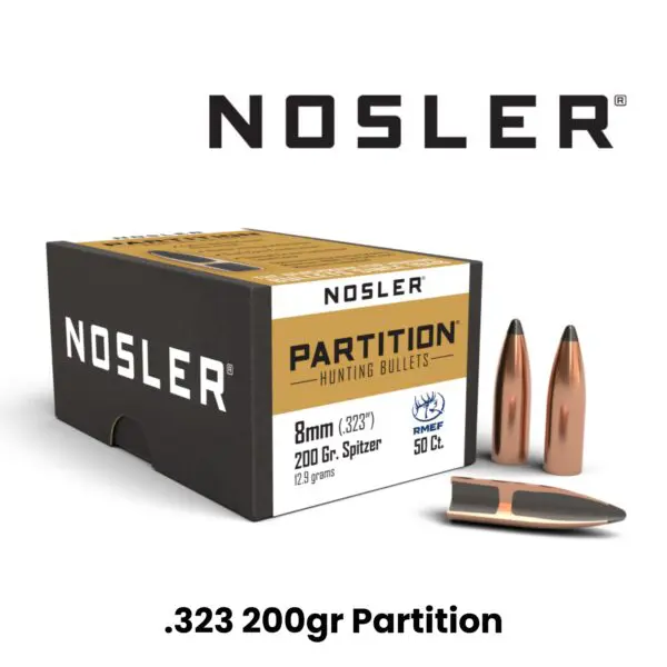 Nosler 8mm (.323″) 200gr SP Partition - 50ct