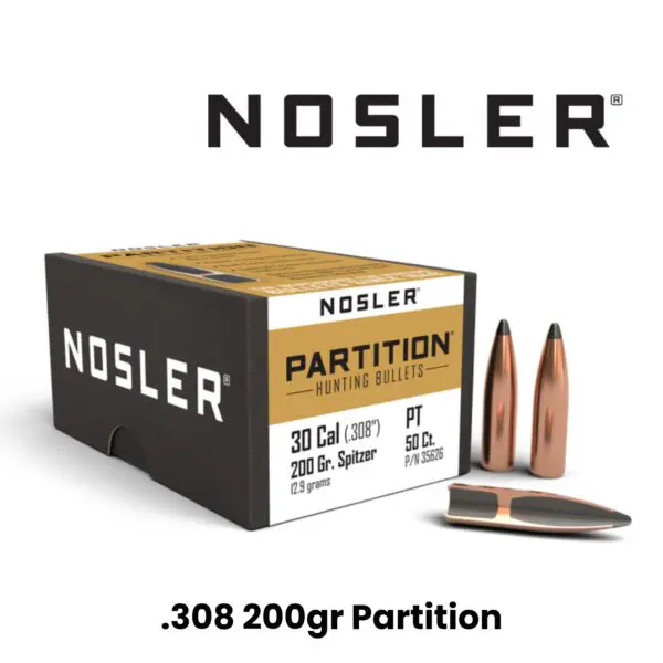 Nosler 30 Cal (.308″) 200gr SP Partition - 50ct