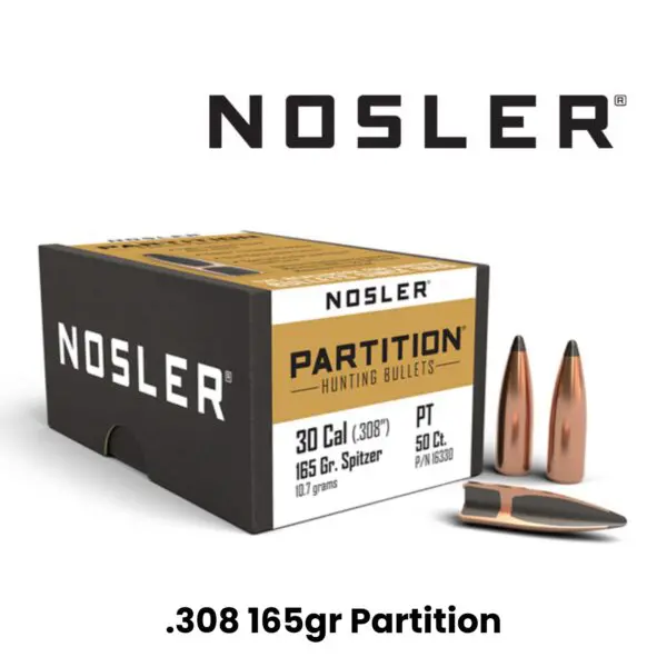 Nosler 30 Cal (.308″) 165gr SP Partition - 50ct