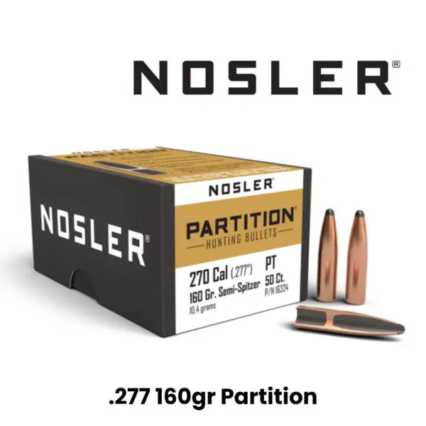 Nosler 270 Cal (.277″) 160gr SSP Partition - 50ct