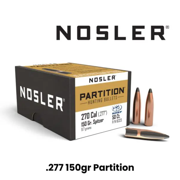 Nosler 270 Cal (.277″) 150gr SP Partition - 50ct