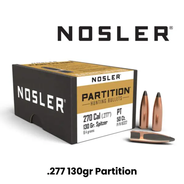 Nosler 270 Cal (.277″) 130gr SP Partition - 50ct