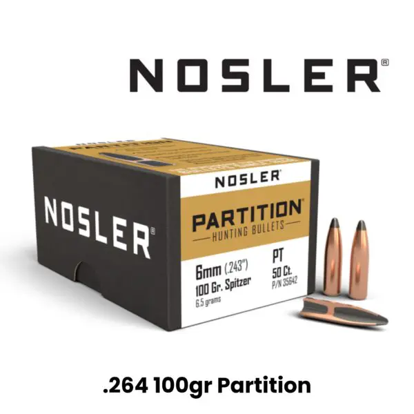Nosler 6.5mm (.264″) 100gr SP Partition - 50ct