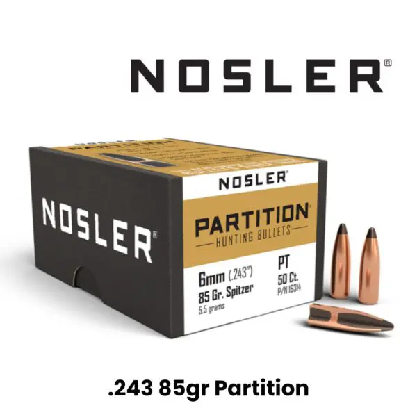 Nosler 6mm (.243″) 85gr SP Partition - 50ct