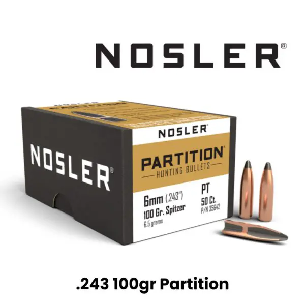 Nosler 6mm (.243″) 100gr SP Partition - 50ct