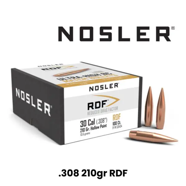 Nosler 30 Cal (.308″) 210gr HPBT RDF - 100ct