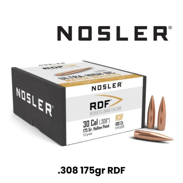 Nosler 30 Cal (.308″) 175gr HPBT RDF - 100ct