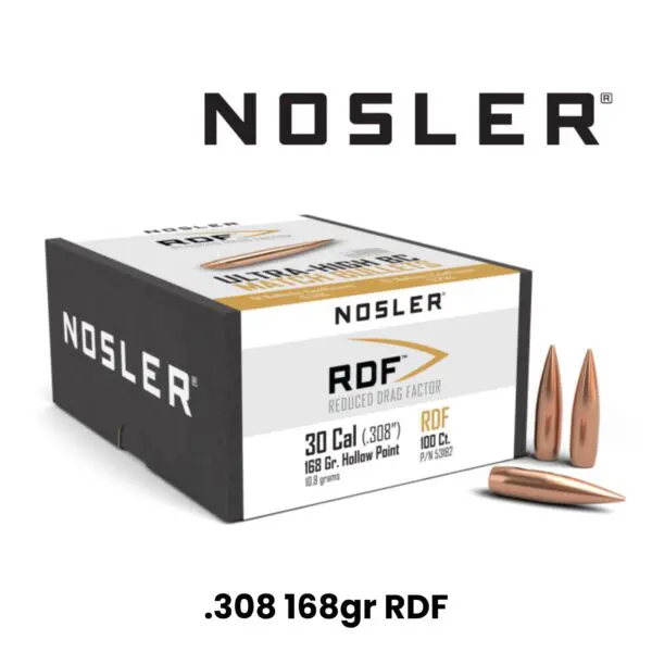 Nosler 30 Cal (.308″) 168gr HPBT RDF - 100ct