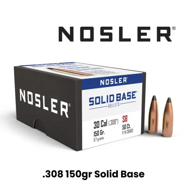 Nosler 30 Cal (.308″) 150gr SP Solid Base - 50ct